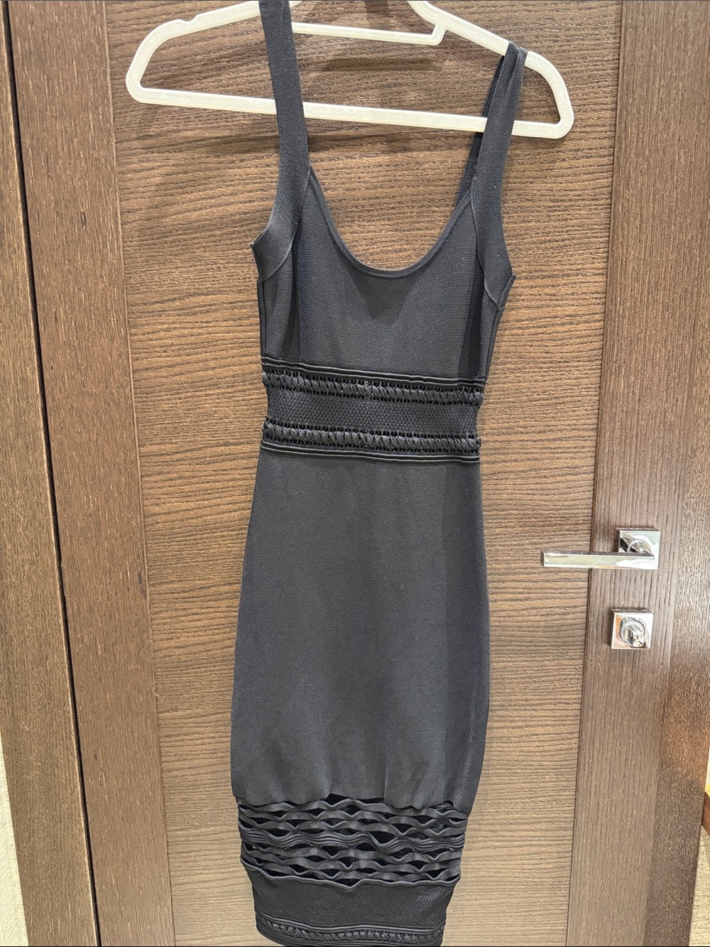 Marciano Black Sleeveless Midi Bodycon Dress